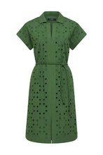 Load image into Gallery viewer, Cable Ally Embroidered Dress Green