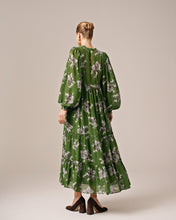Load image into Gallery viewer, ByTimo Spring Button Down Dress Green Bouquet