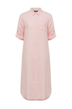 Load image into Gallery viewer, Cable Pure Linen Shirtdress Pink
