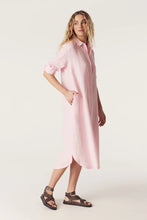 Load image into Gallery viewer, Cable Pure Linen Shirtdress Pink