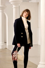 Load image into Gallery viewer, Le Stripe - La Coveture  Rafaella Reefer Coat Jacket in Ink