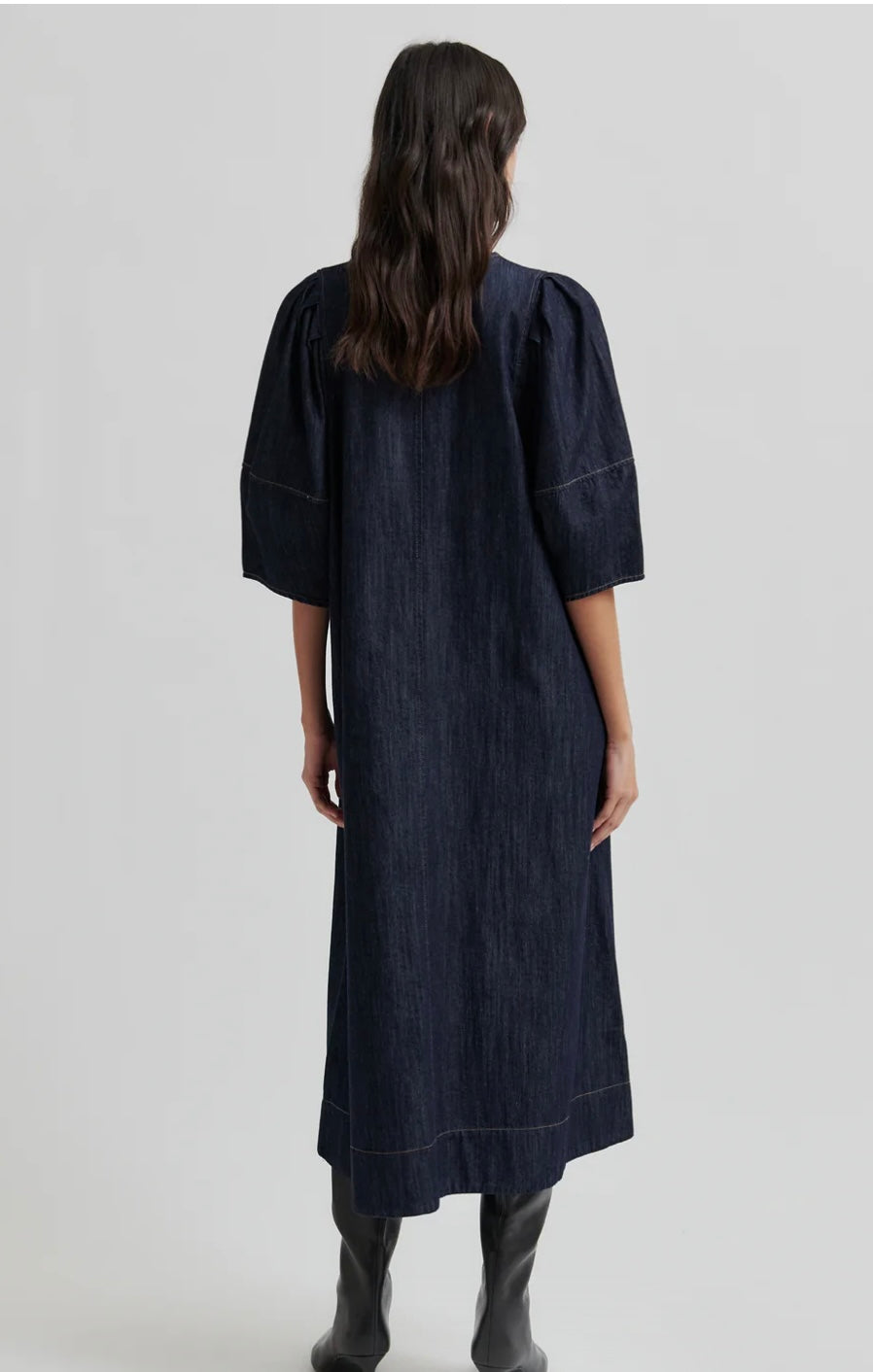 Second Female Dera V neck denim dress
