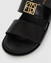 Load image into Gallery viewer, Anine Bing Parker Monogram Slides Black