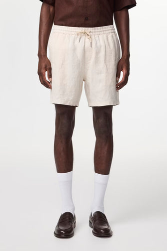 NN07 Gregor Casual Drawstring Linen Shorts- Oat