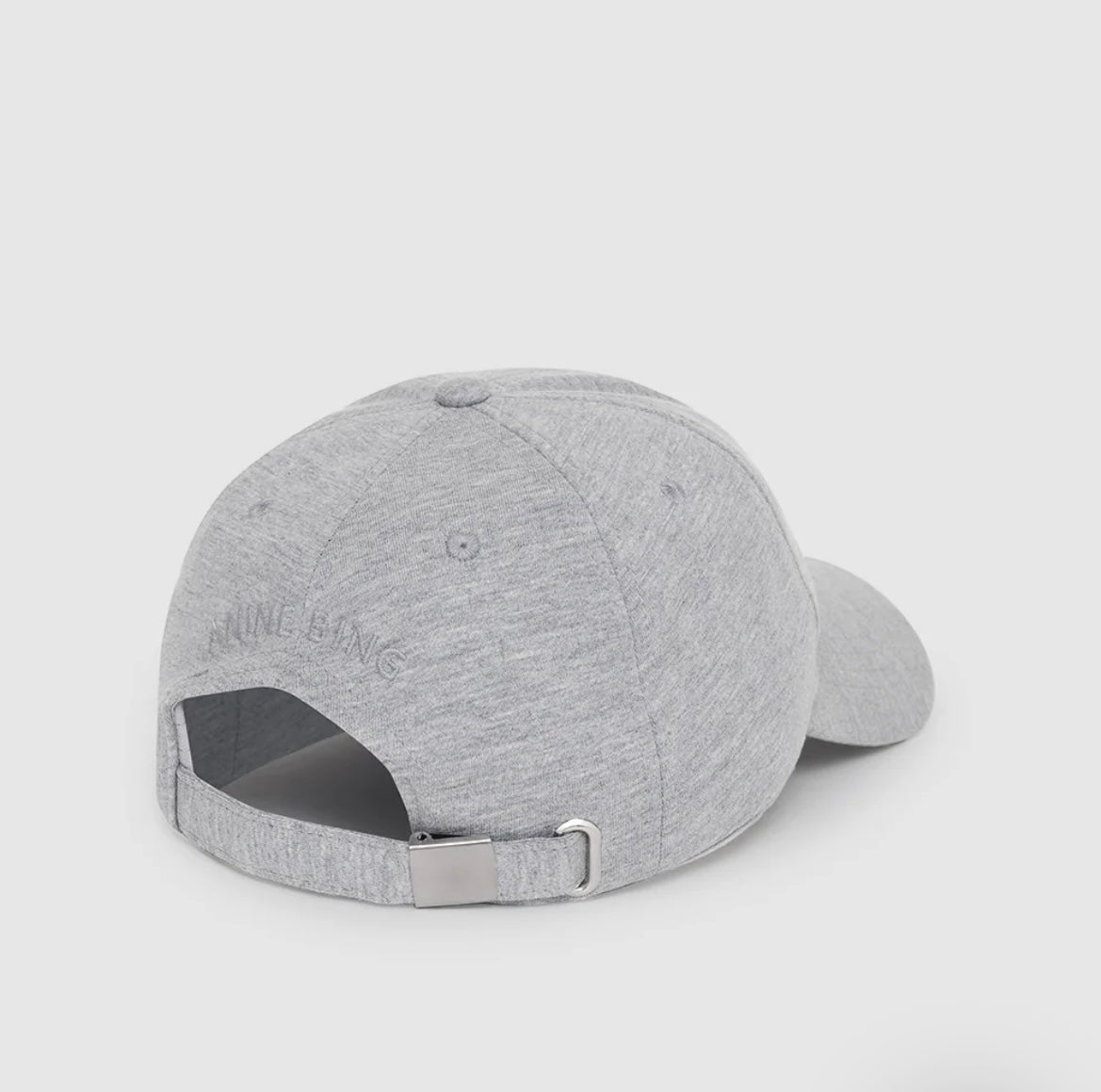 Anine Bing Jeremy Baseball Cap Framed Monogram Heather Grey