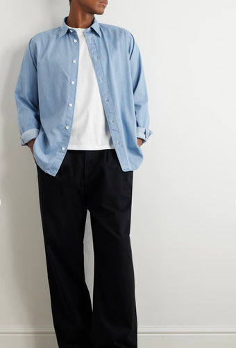 No Nationality -  Colby Shirt Bleach Indigo