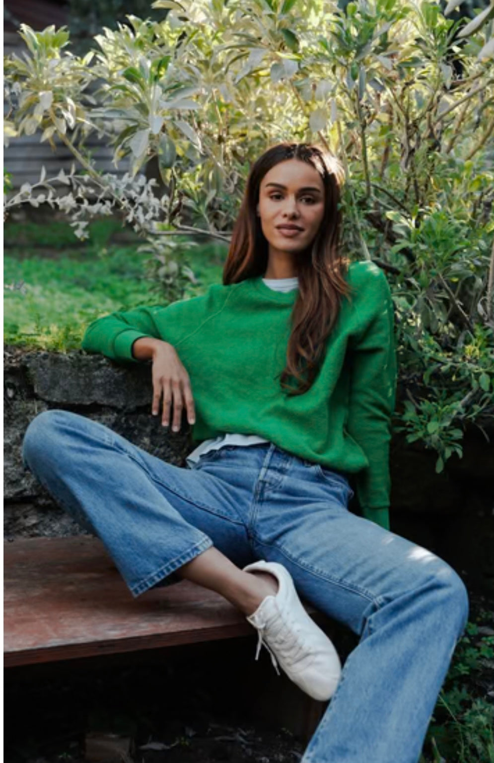 Perfect White Tee Ziggy Fleece in Grass