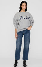 Load image into Gallery viewer, Anine Bing Spencer Sweatshirt- Medium Heather Grey with Navy