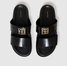 Load image into Gallery viewer, Anine Bing Parker Monogram Slides Black