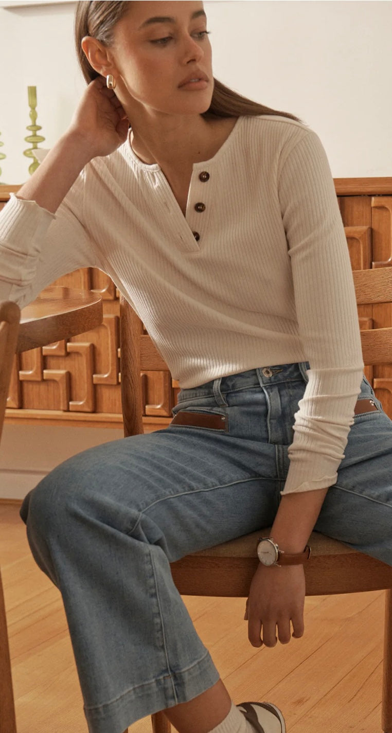 Kireina Heather Top in Vanilla