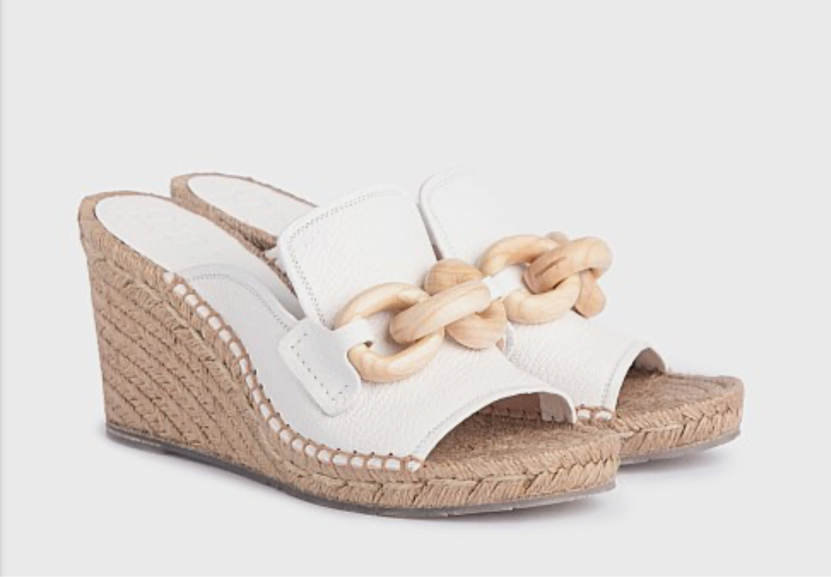 Pedro Garcia Olivieta Espadrille Wedge - White Pettigrain Leather