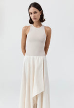 Load image into Gallery viewer, St Agni Knit Bodice Asymmetrical Dress Ecru