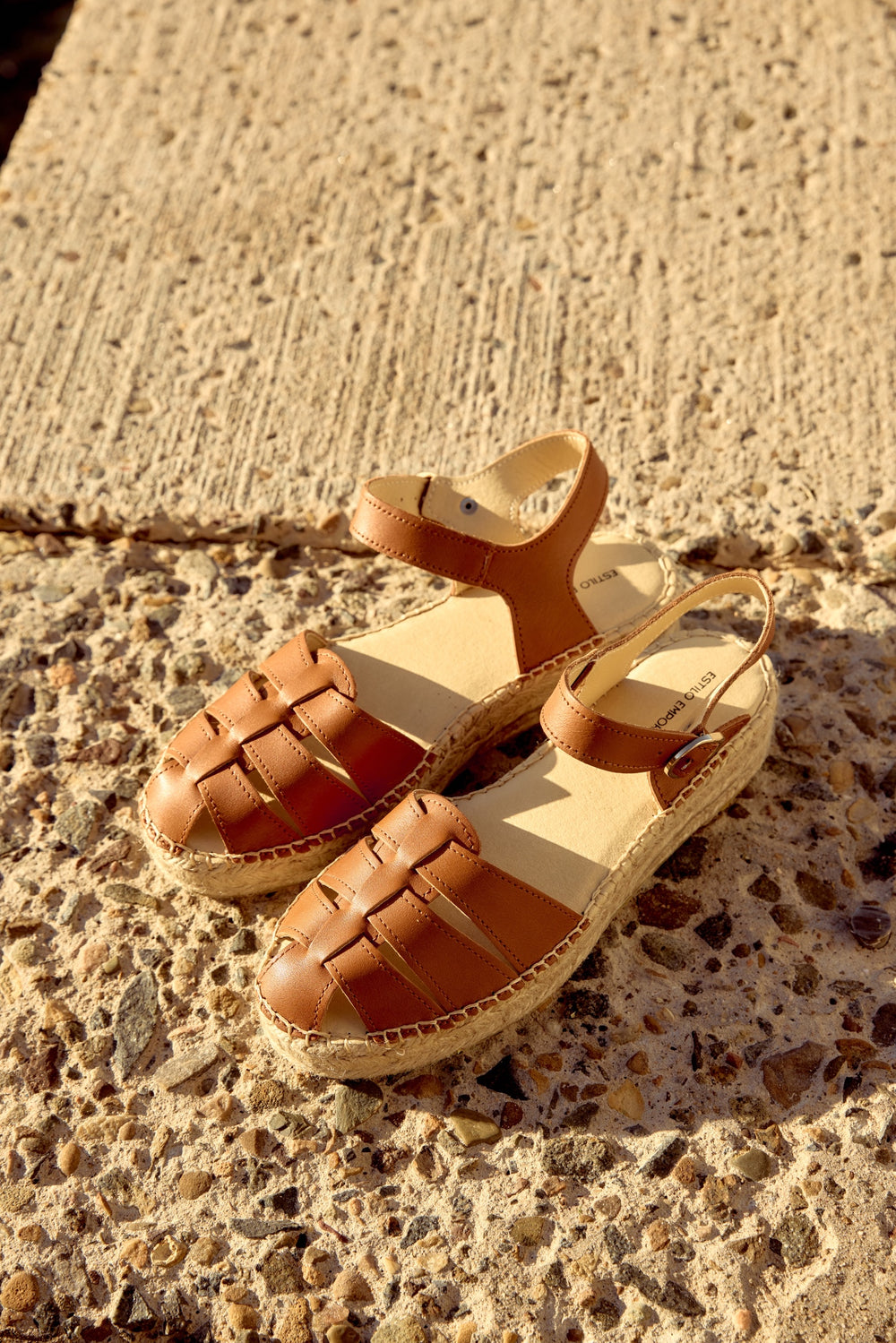 Estilo Emporio Fishing Sandal Espadrille in Tan