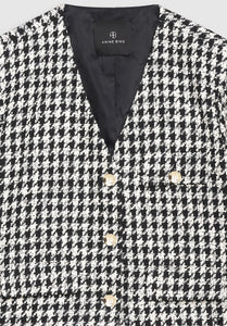 Anine Bing Cara Jacket Cream and Black Houndstooth