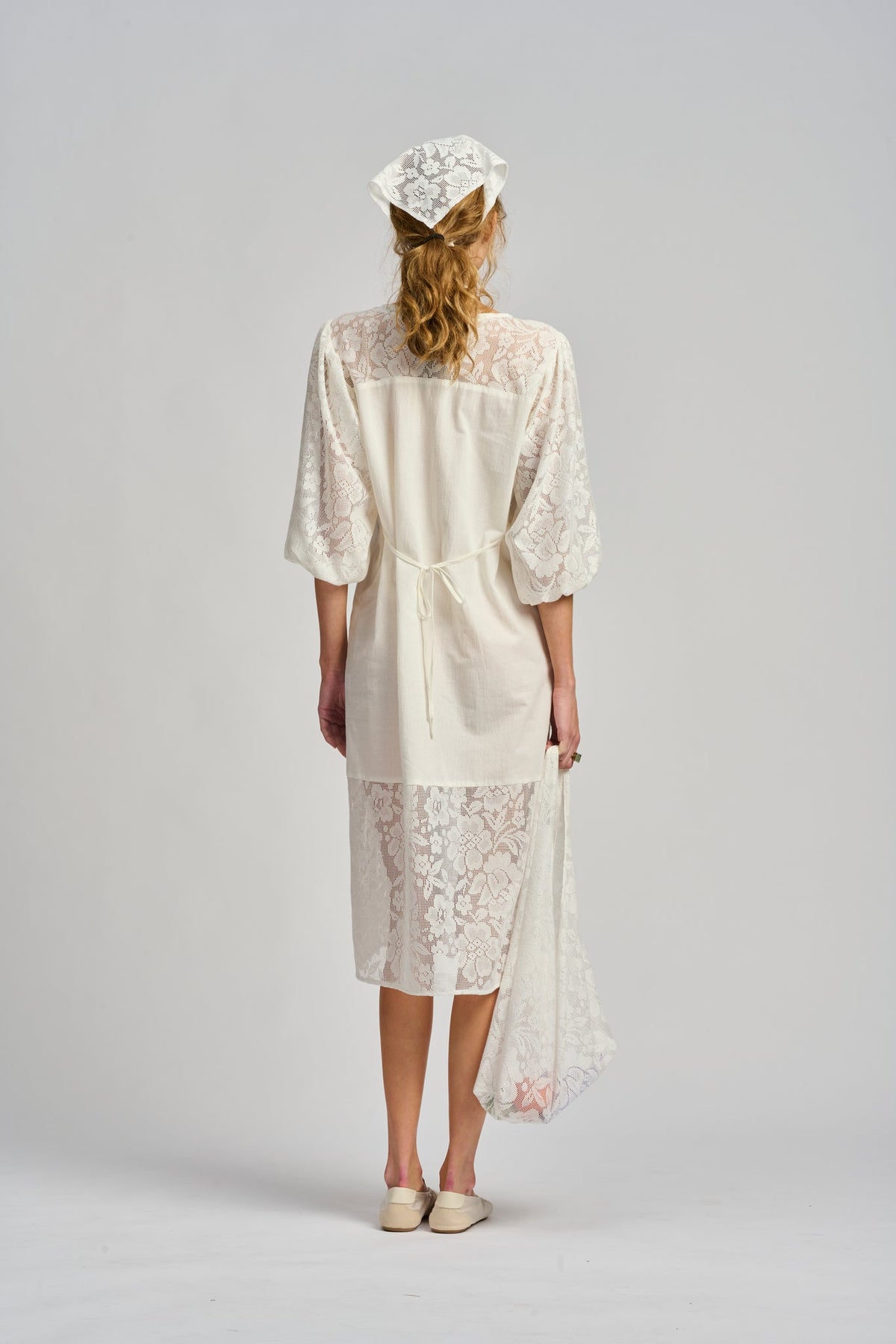 Le Stripe Le Filet Lace Dress Off White - Pre Order