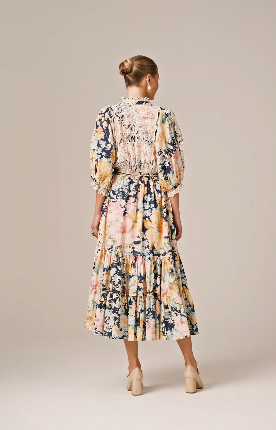 ByTimo Cotton Slub Midi Dress in Botanic