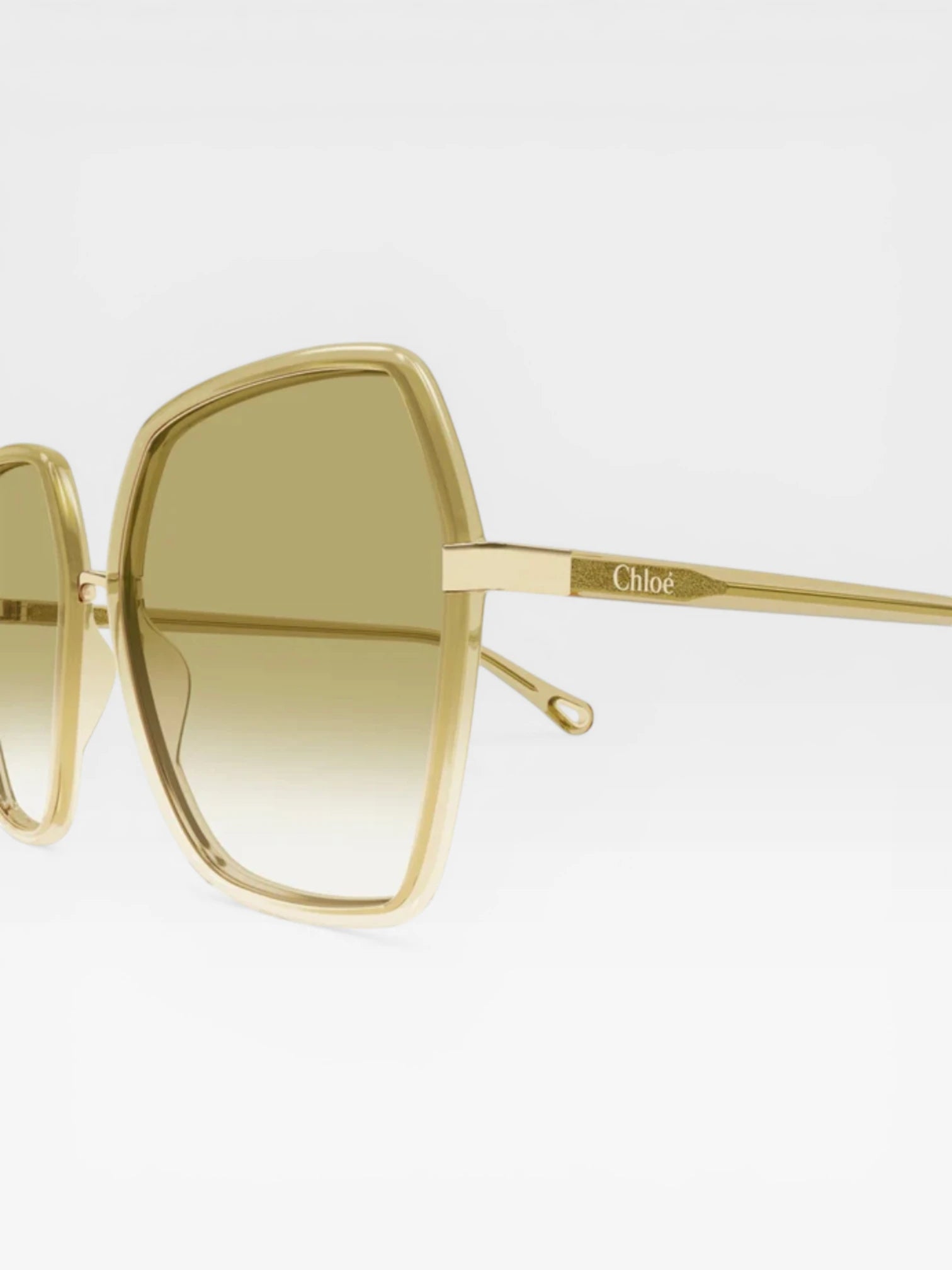 Chloé Franky Hexagonal beige Sunglasses