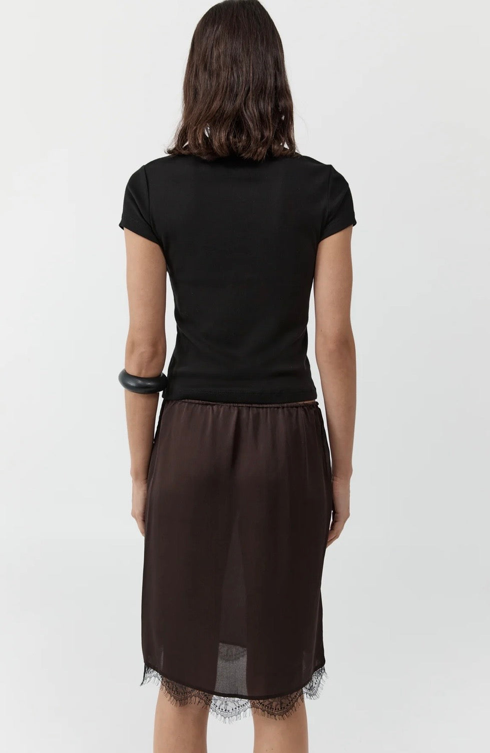 St Agni Fine Lace Skirt Bark