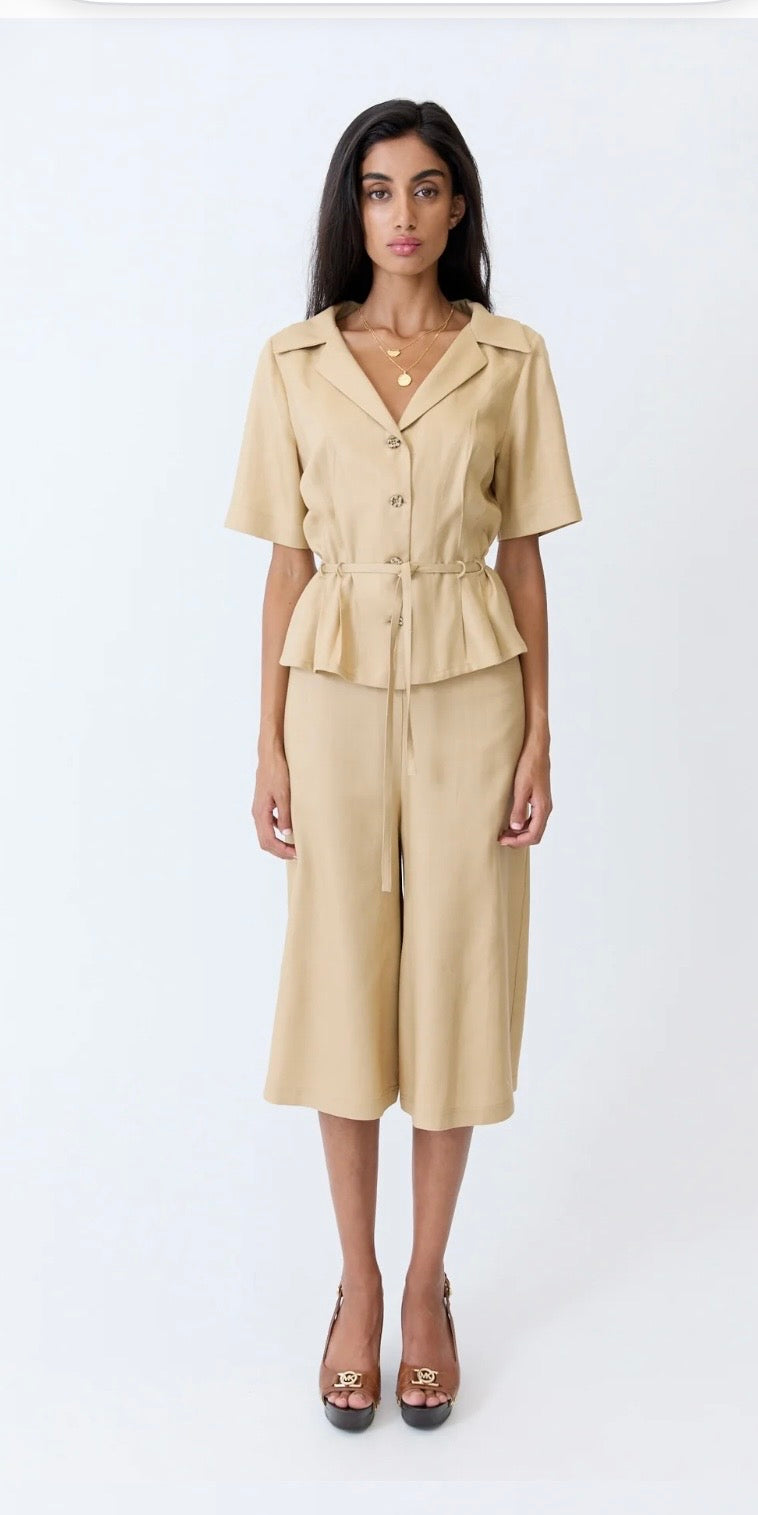 Eder By Anna Josephine Shorts in Caramel Herringbone