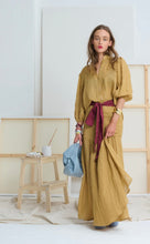 Load image into Gallery viewer, Le Stripe Le Gauze Linen Skirt in Mustard