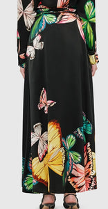 Leo Lin Camila Maxi Skirt - Papillon Print in Black