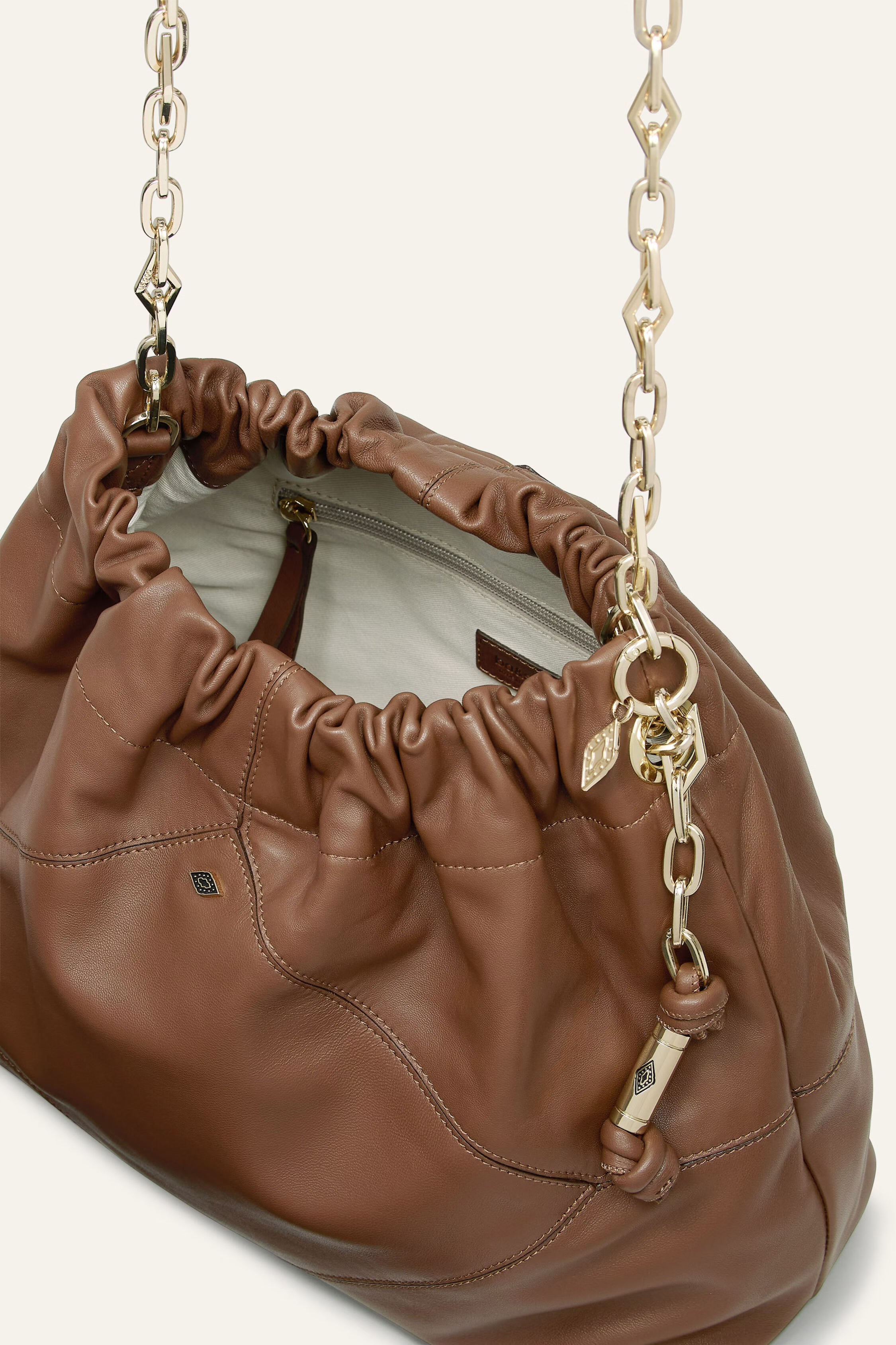 Ba&sh June Leather Bag Brown