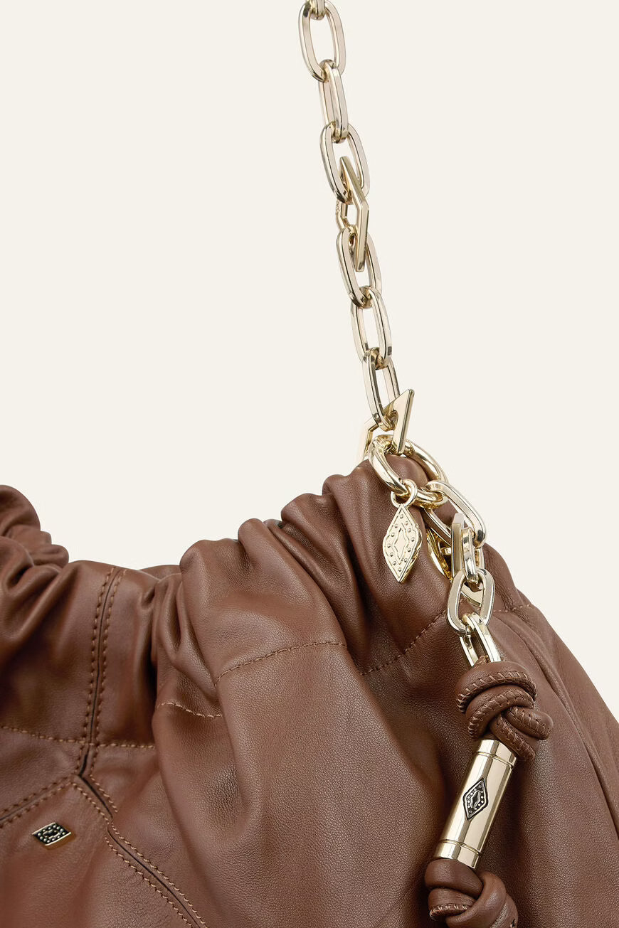 Ba&sh June Leather Bag Brown