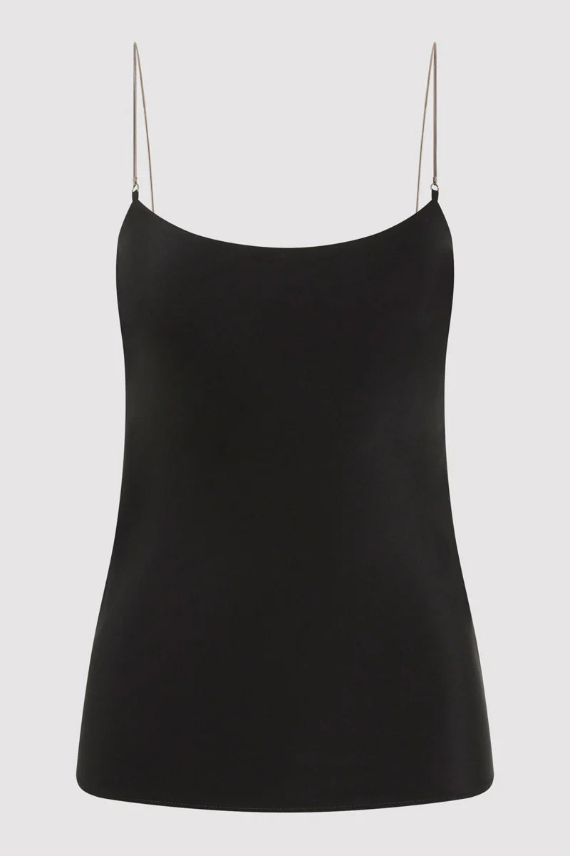 St Agni Fine Chain Silk Cami Black