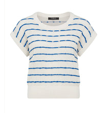 Load image into Gallery viewer, Cable Coast Knit Blue Stripe Top