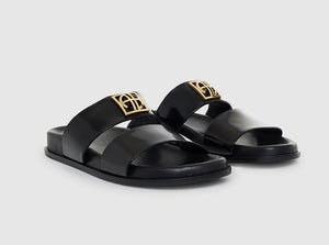 Anine Bing Parker Monogram Slides Black