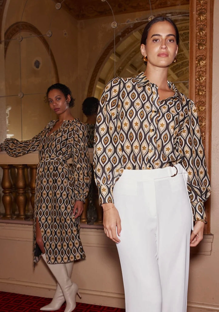 Alessandra Soho Cotton Silk shirt in Natural Concerto
