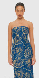 Leo Lin Rayna Bustier Dress in Marine Blue