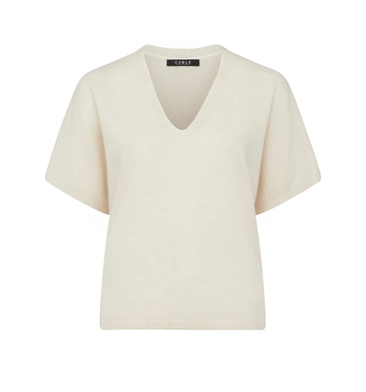 Cable Pure Cashmere Relaxed Top Oatmeal