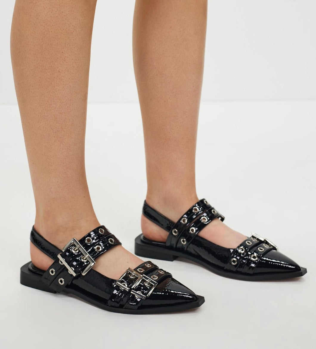 Alias Mae Zina Shoe- Black Crinkle Patent