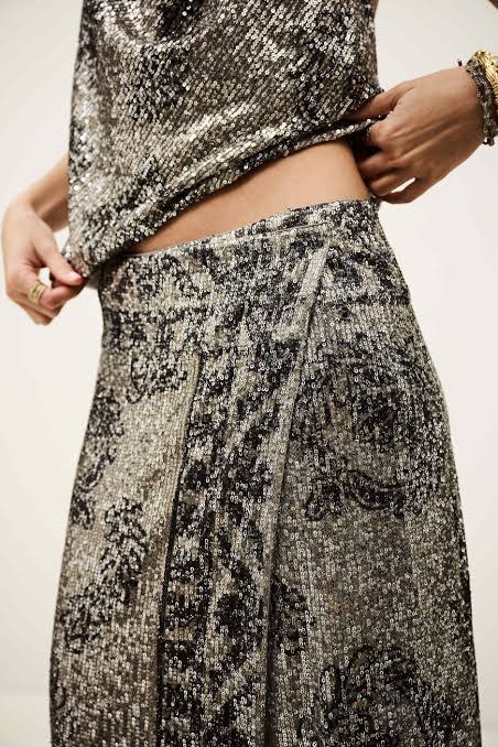 Ba&sh Silvia Patterned Maxi skirt