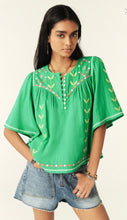 Load image into Gallery viewer, Ba&amp;sh Katie Embroidered Top Green