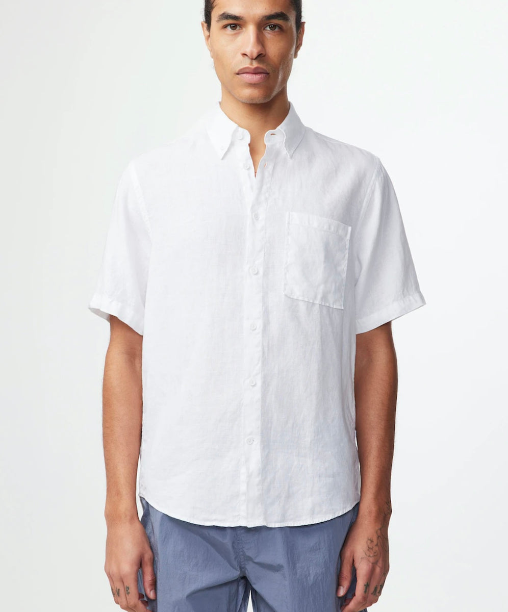 Arne White Short Sleeve Linen Shirt – Deluxe Lorne