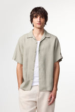 Load image into Gallery viewer, NN07 Julio Open Collar Linen Shirt Sage Green