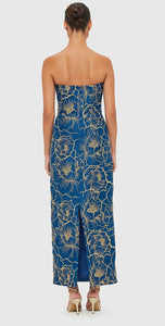 Leo Lin Rayna Bustier Dress in Marine Blue