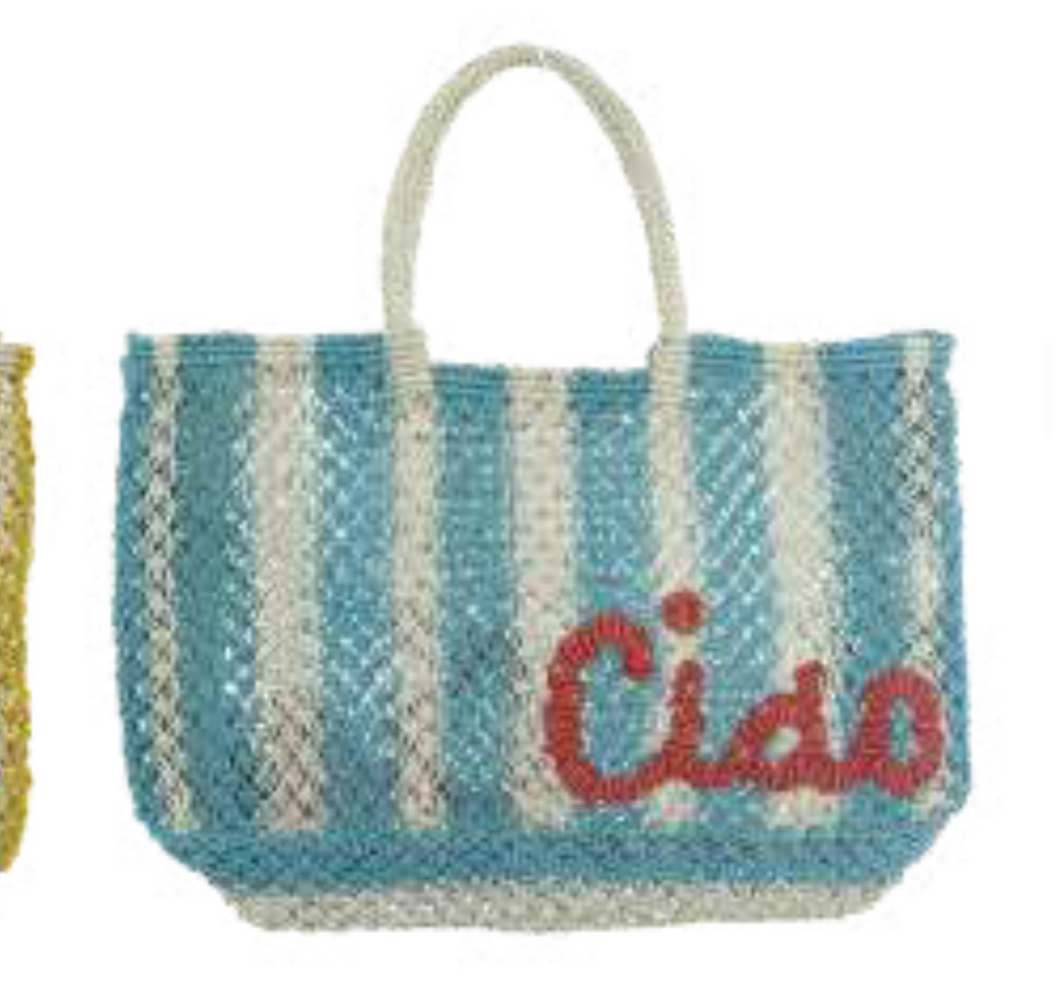 The Jacksons Lavinia Bag Ciao - Aqua Blue Stripe