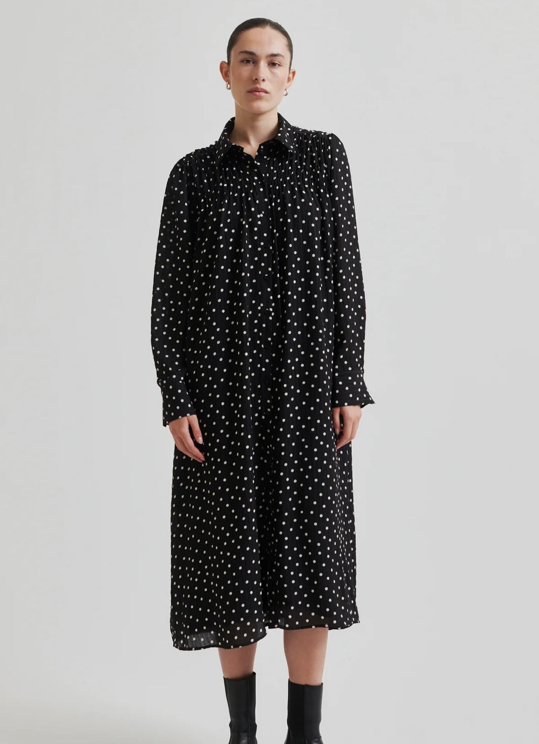 Second Female Polka Dot Shirt dress .