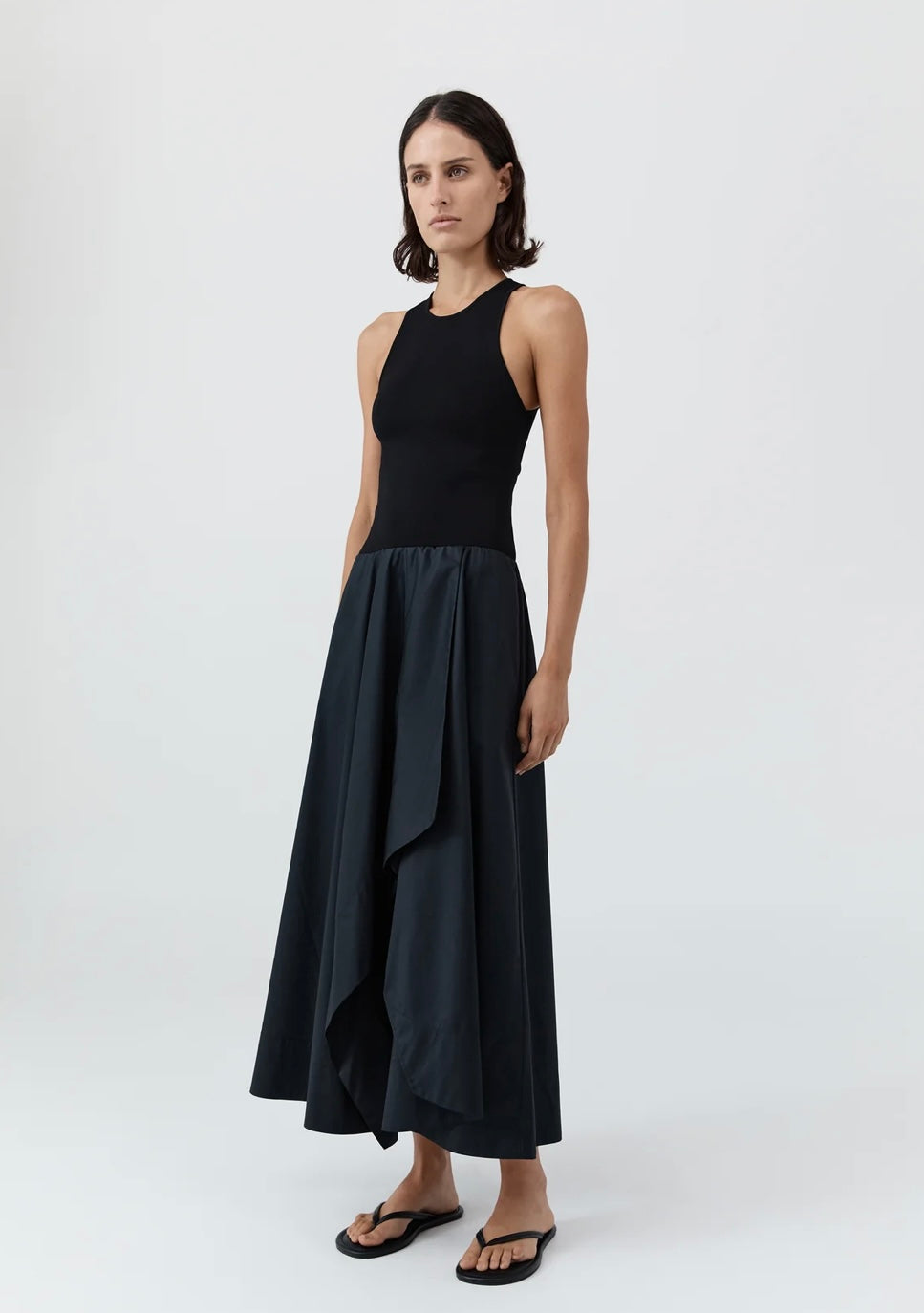 St Agni Knit bodice Asymmetrical Dress