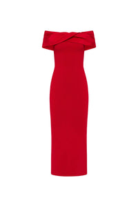 Rebecca Vallance Tiamo Knit Midi Dress Red