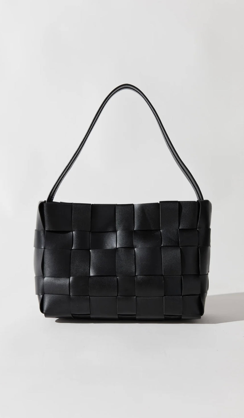 St Agni Woven Mini Tote - Black