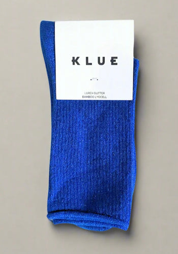 Klue Glitter Lurex socks in Electric Blue