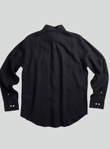NN07 Levin Shirt in Black Linen