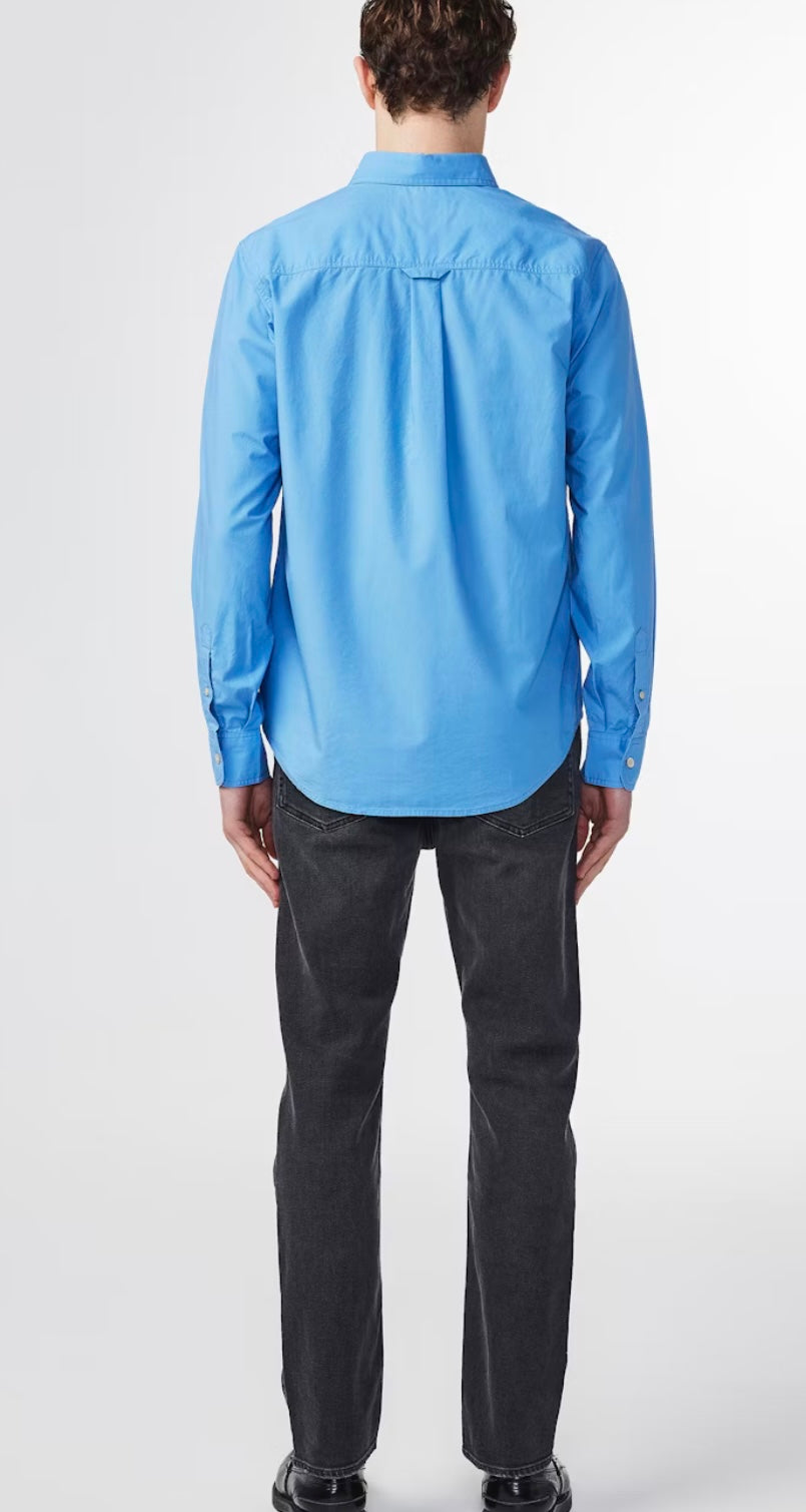 No Nationality Colby Shirt in Blue Jasper