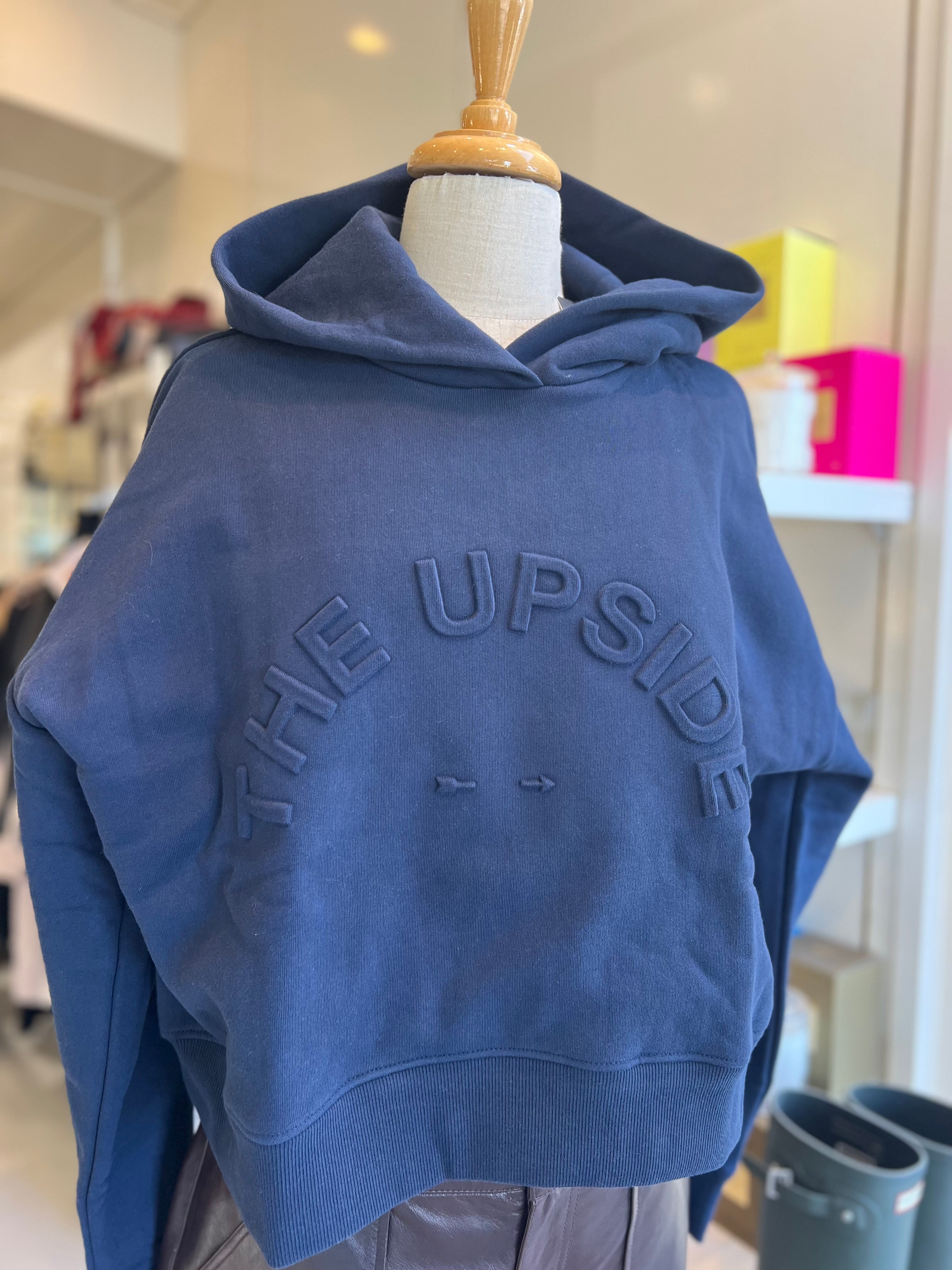 The Upside Byron Embossed Logo Hoodie Navy