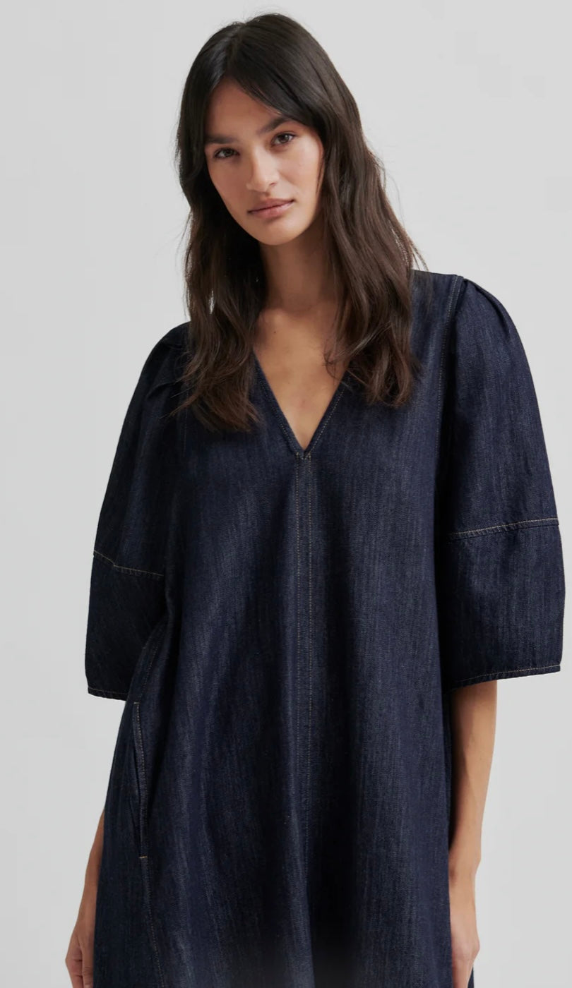 Second Female Dera V neck denim dress