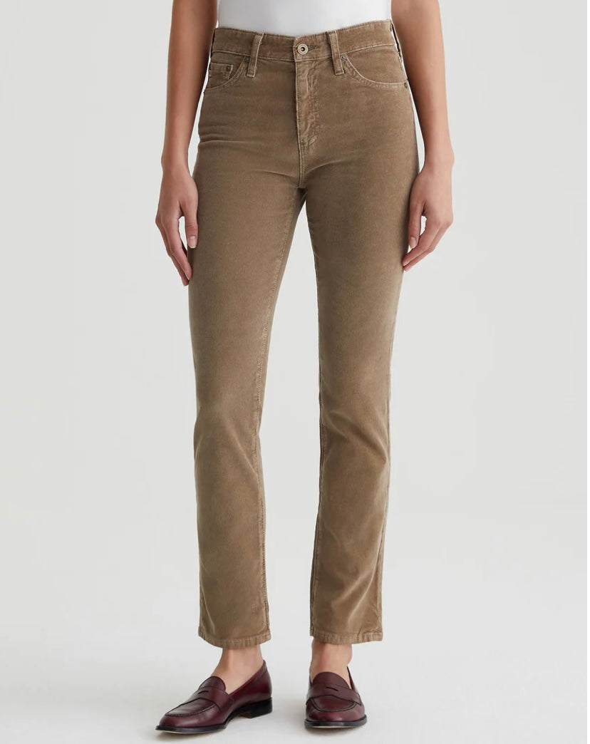 AG Mari Corduroy High rise Slim leg Wild Mushroom